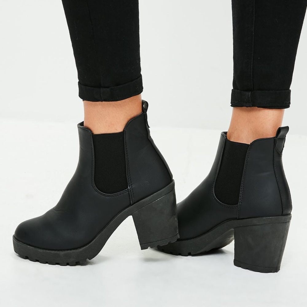 Missguided leather ankle boots
